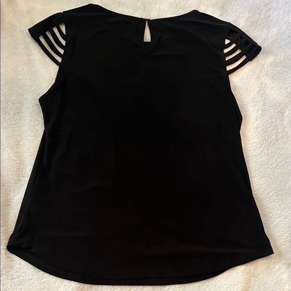 Nine West Black Blouse with Cut-Out Sleeves - Picture 5 of 7